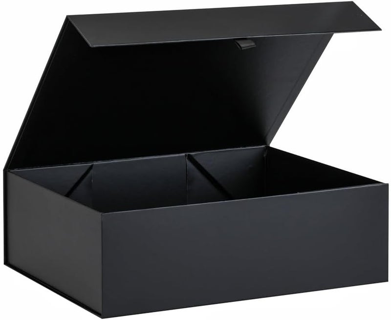 PLINJOY Extra Large Black Gift Box 16.5x14x5.5 Inches,Gift Boxs for Presents with Lid Magnetic Closure Collapsible,Groomsman Proposal Box,Birthday, Christmas,for Clothes and Large Gifts - Image 1